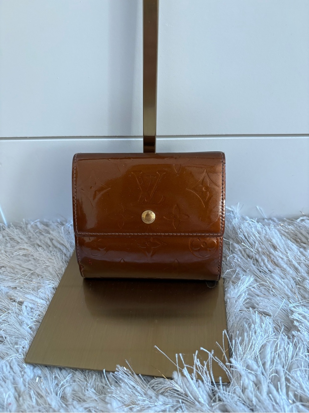 Louis Vuitton Brown Vernis Snap Compact Wallet